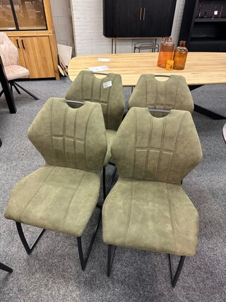 4x Eetkamerstoelen Pieter, Microvezel, groen